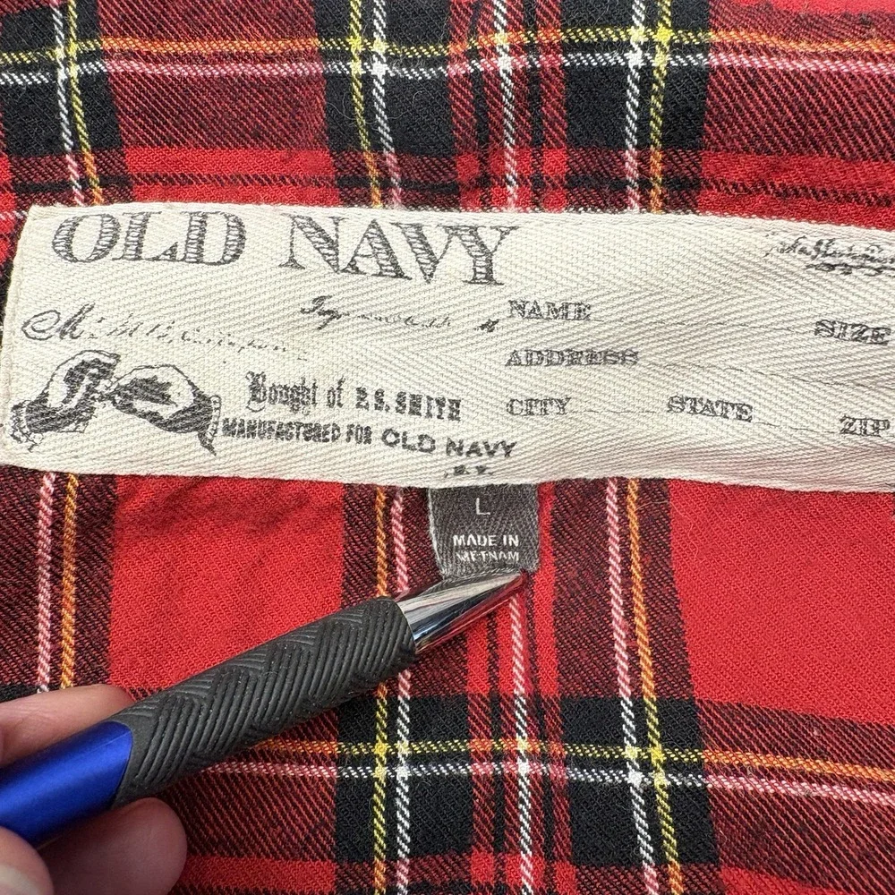 🇺🇸Retro 2006 Old Navy Flannel Lined Zip Up Black Jacket With Pockets Size L
